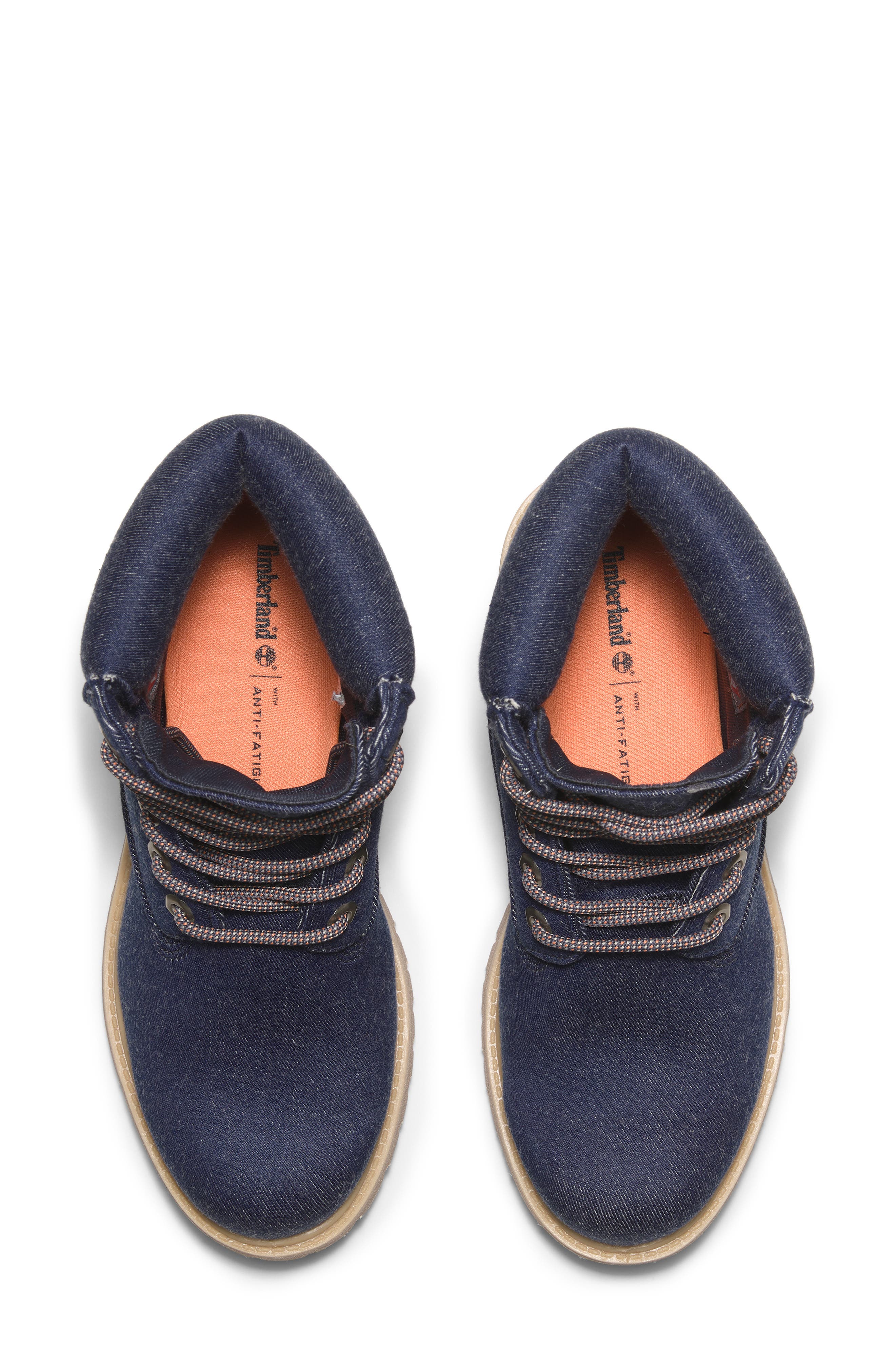 Timberland Premium Water Resistant Boot, Alternate, color, Dark Blue Canvas