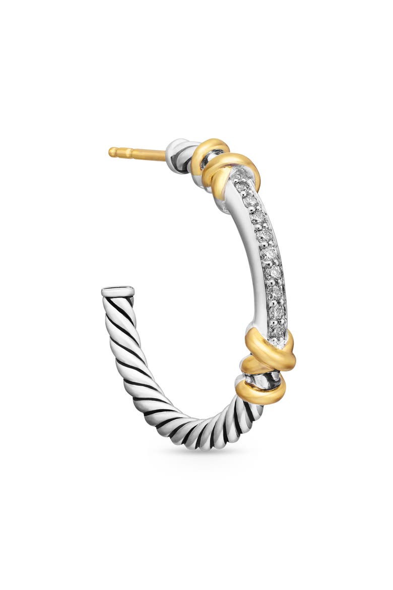 Petite Helena Wrap Hoop Earrings with 18K Gold & Diamonds, Alternate, color, DIAMOND/ YELLOW GOLD