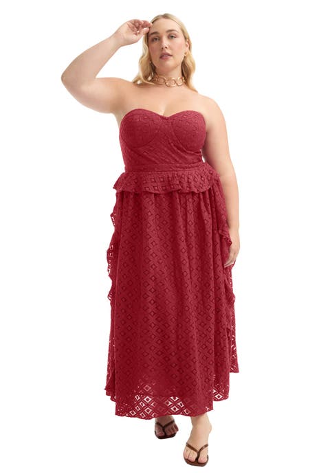Ruffled Peplum Corseted Midi Dress (Plus Available)
