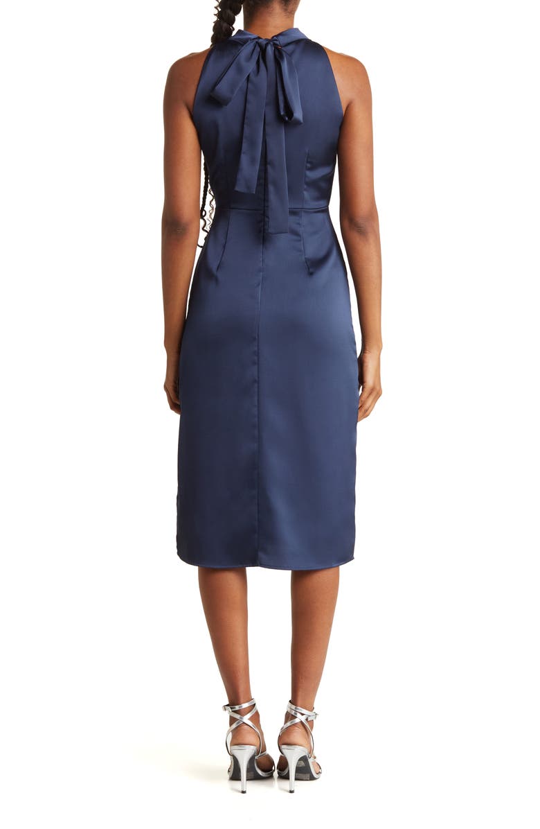 Sam Edelman Halter Neck Satin Midi Dress, Alternate, color, 