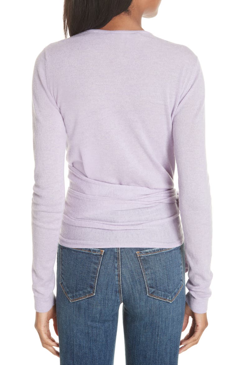 Cashmere Wrap Sweater, Alternate, color, LAVENDER