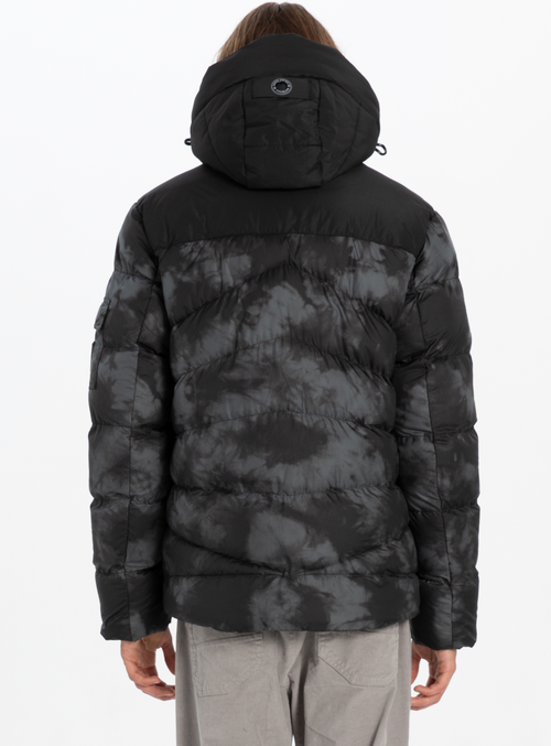 Point Zero Engineered Quilted Puffer Printed Jacket In Slate
