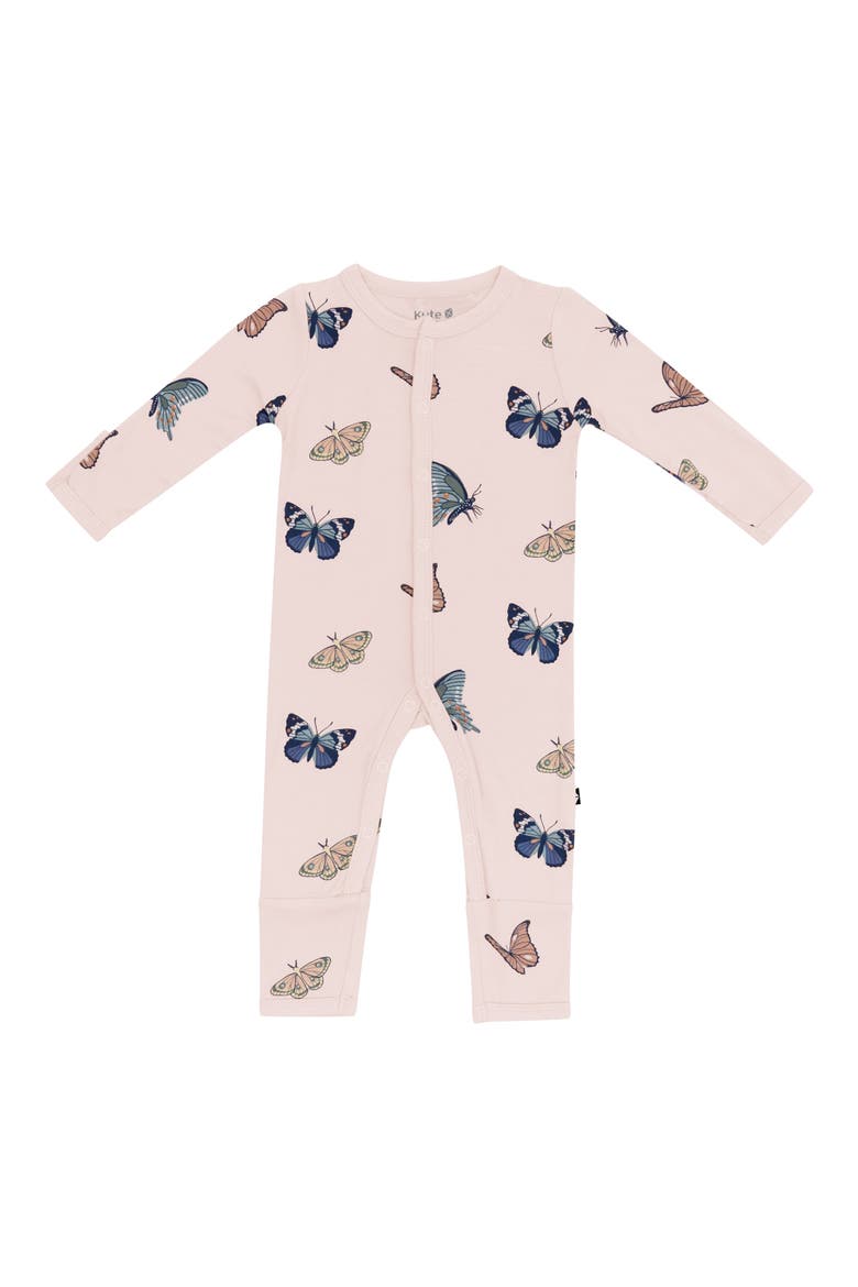 Blush Butterfly Snap-Up Romper, Main, color, BLUSH BUTTERFLY