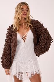NASTY GAL Chunky Loop Yarn Knitted Cardigan