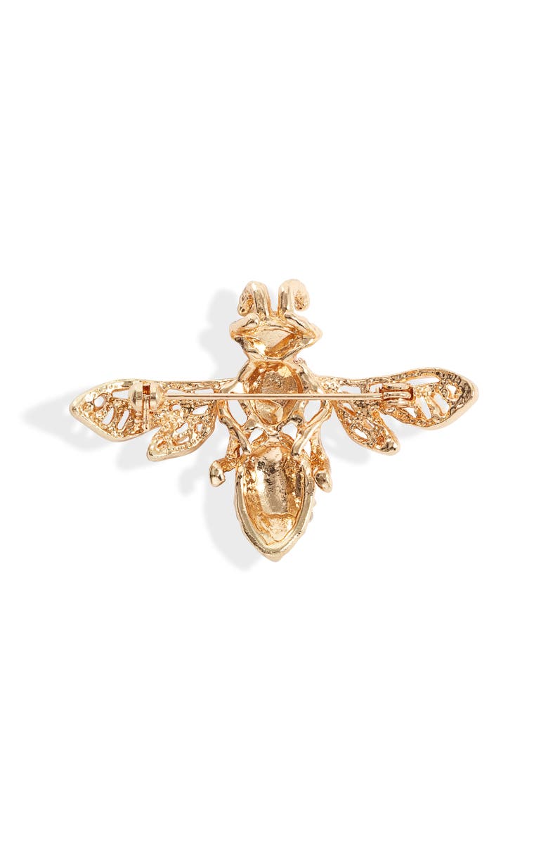 CLIFTON WILSON Crystal Bee Lapel Pin, Alternate, color, Gold
