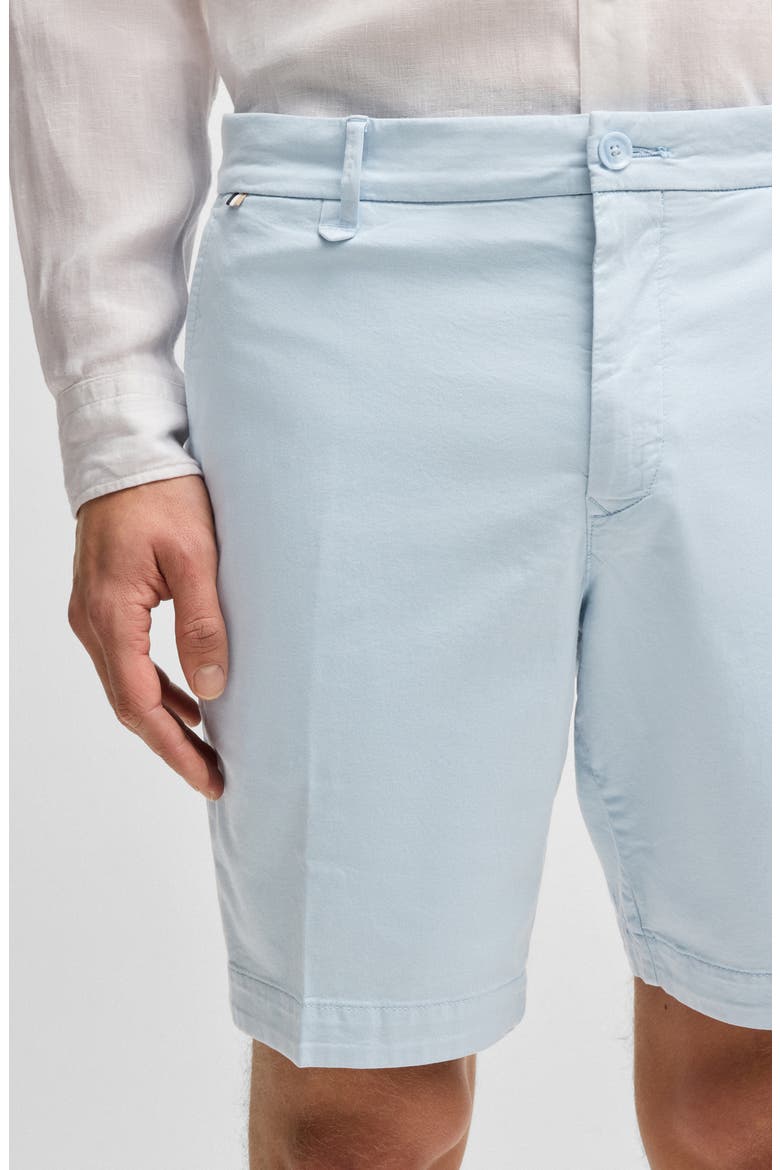 Slice Stretch Cotton Shorts, Alternate, color, LIGHT BLUE