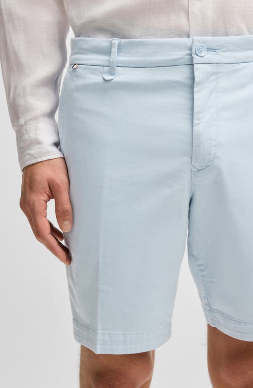 Hugo Boss Boss Slice Stretch Cotton Shorts In Light Blue