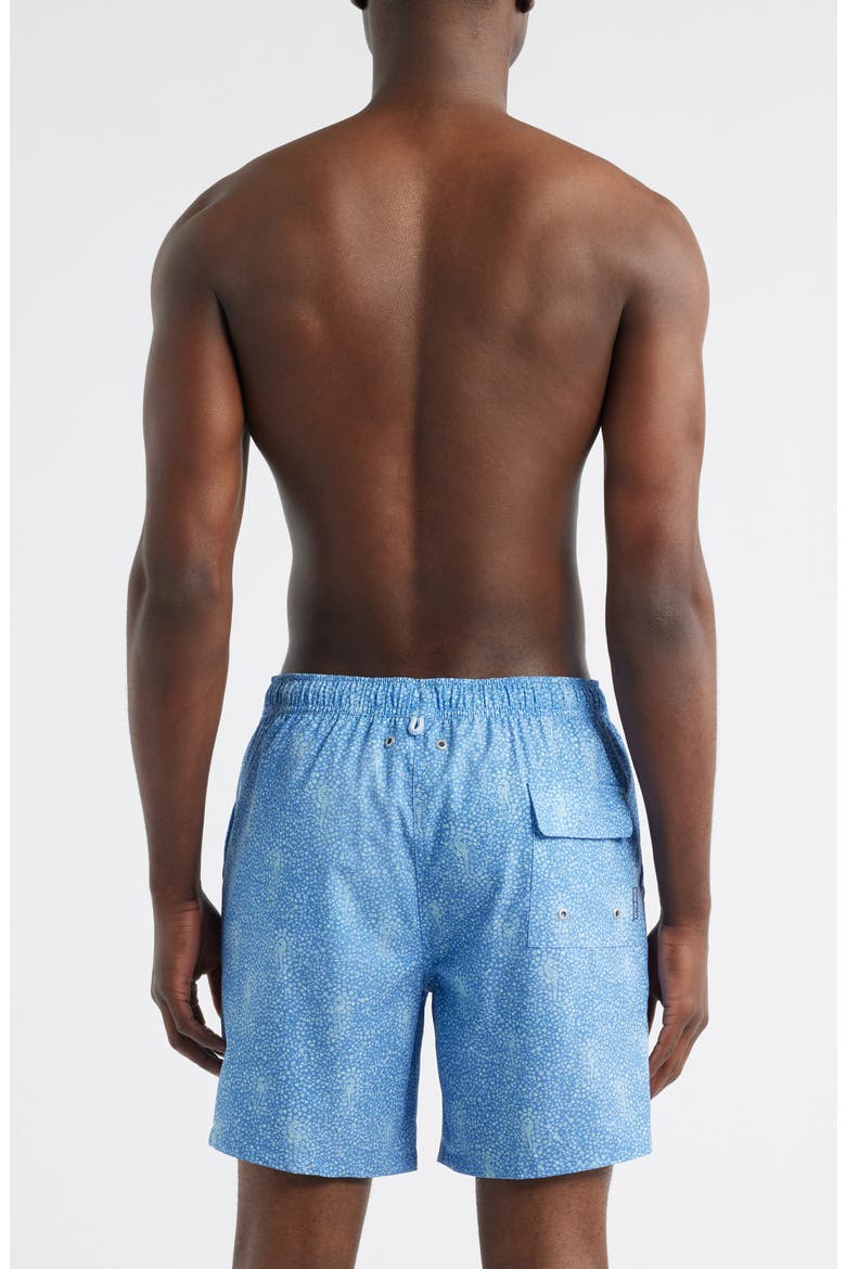 Sea Glass Seahorses Swim Trunks, Alternate, color, DUSK BLUE