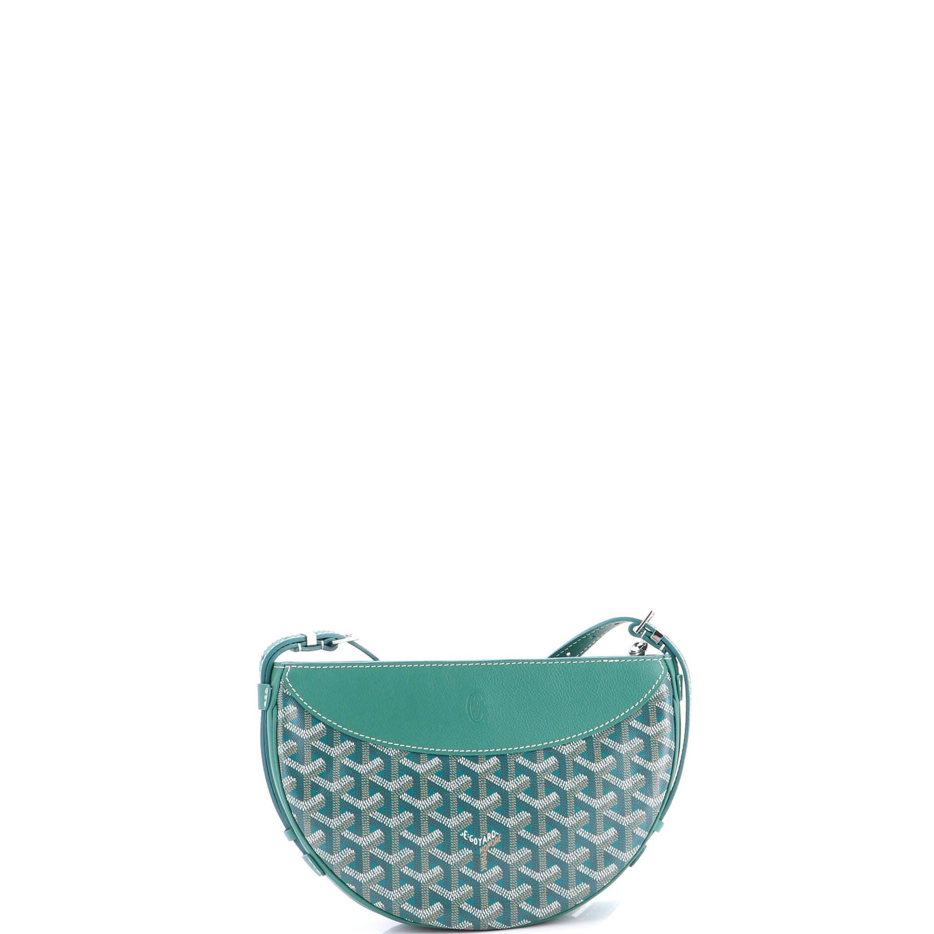 Hirondelle Shoulder Bag Coated Canvas and Leather, Alternate, color, Green