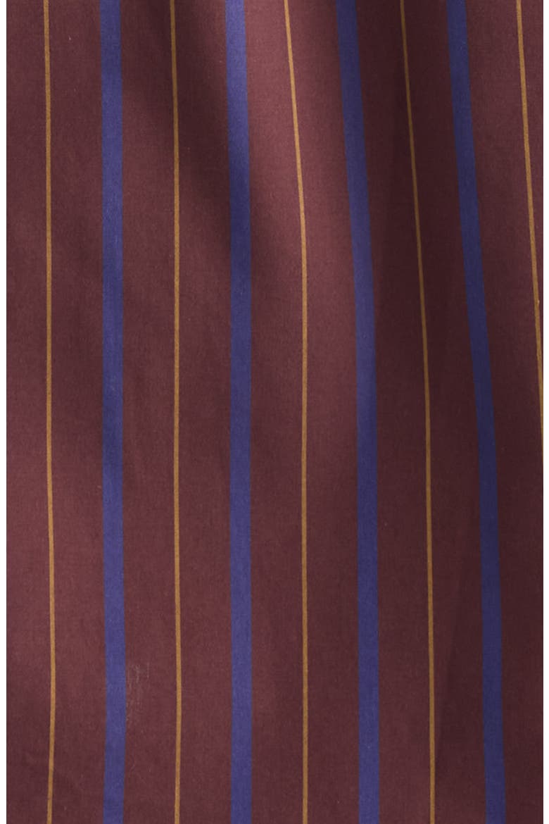 The Essential Striped Long Sleeve Cotton & Silk Shirt, Alternate, color, OXBLOOD STRIPE