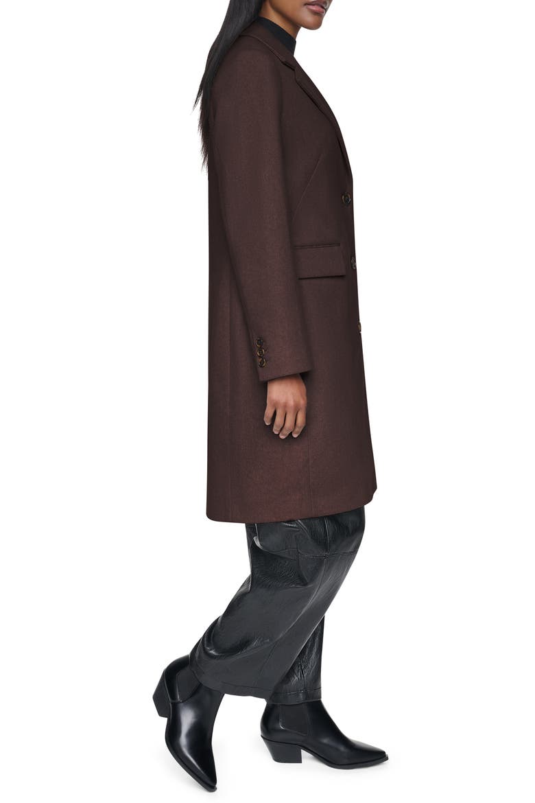 Single Breasted Wool Blend Coat, Alternate, color, BITTER