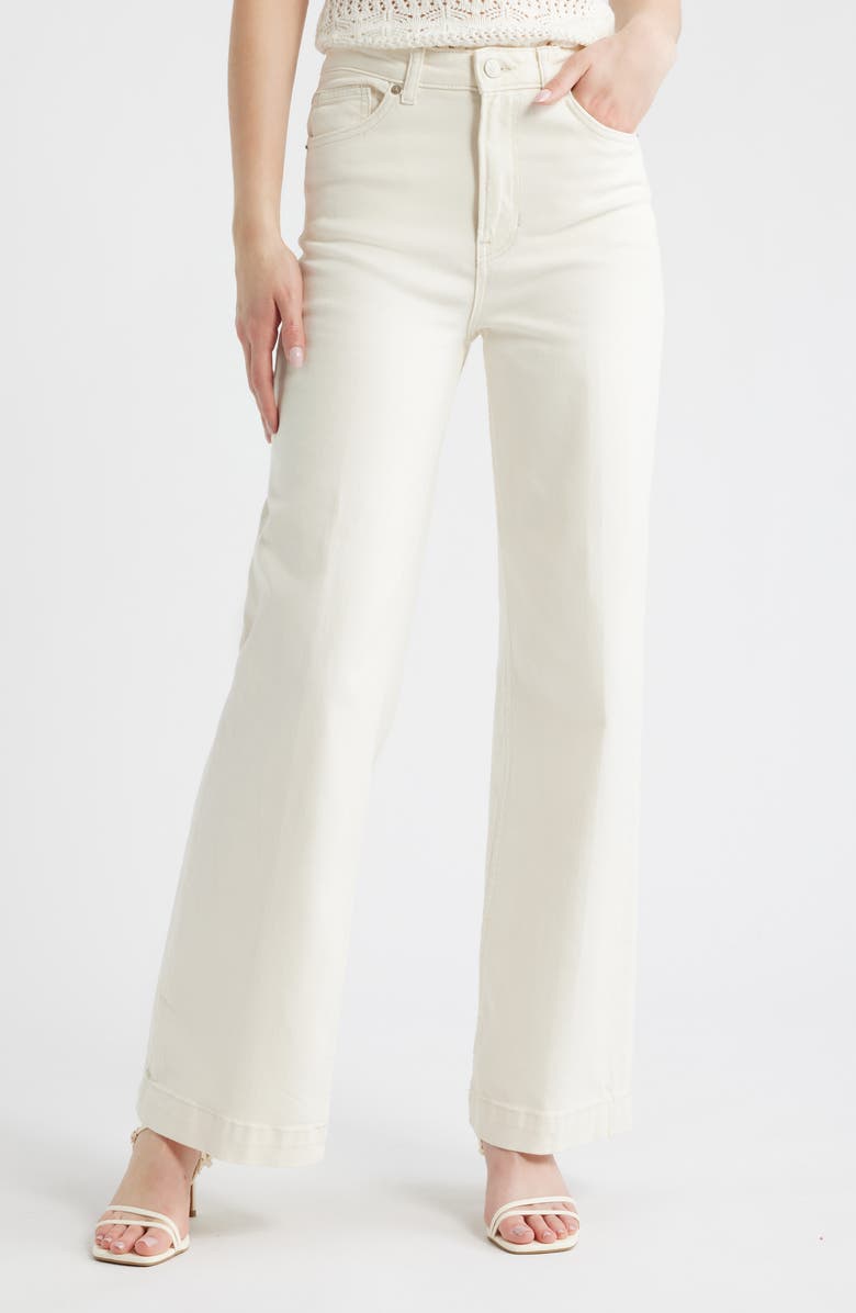 Reformation Bex Super Stretch Wide Leg Jeans, Main, color, Fior Di Latte