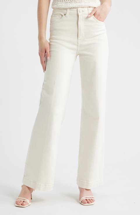 Bex Super Stretch Wide Leg Jeans (Fior de Latte)