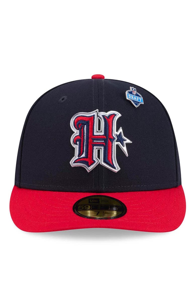 Men's New Era  Navy/Red Houston Texans 2026 NFL Draft Pre-Curved 59FIFTY Fitted Hat, Alternate, color, Navy