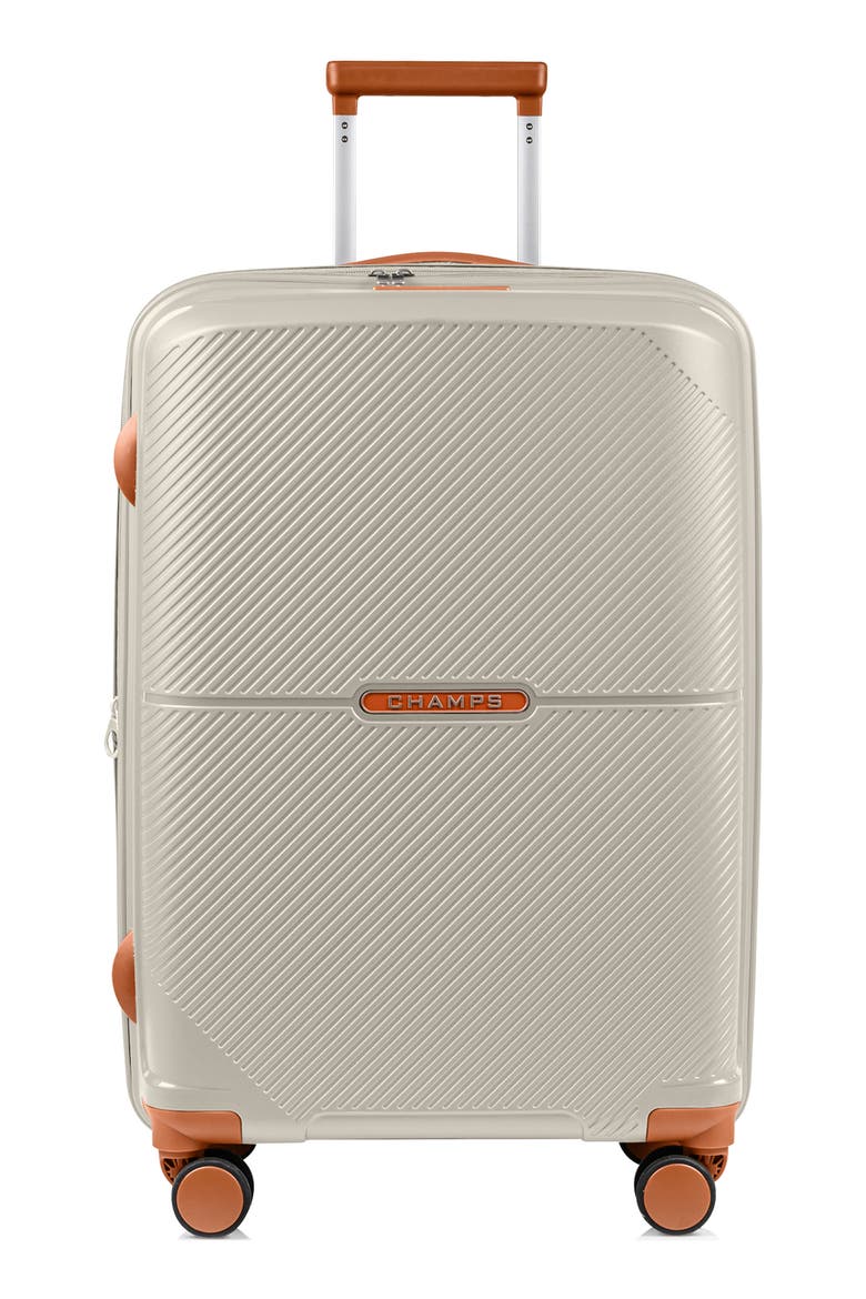 Vintage Aura Medium Hardside Checked Suitcase, Main, color, IVORY