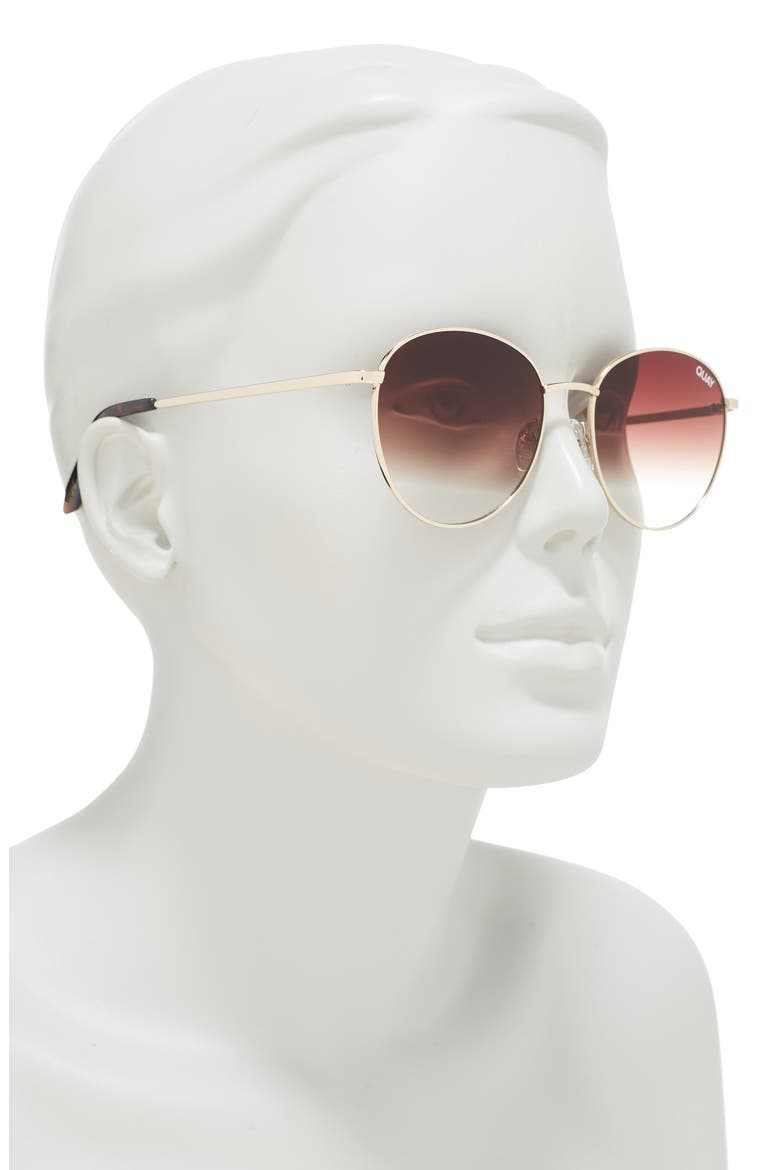 Australia 50mm Loop Me In Round Sunglasses, Alternate, color, GOLD BROWN