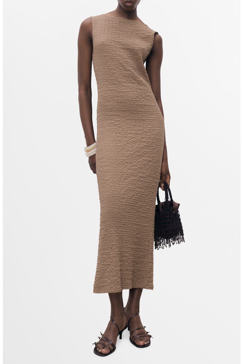 Texture Sleeveless Maxi Dress, Main, color, BEIGE