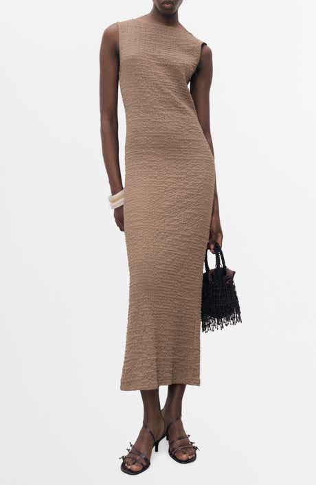 MANGO Texture Sleeveless Maxi Dress