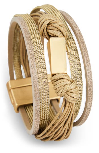 Saachi Mixed Media Multistrand Bracelet In Gold