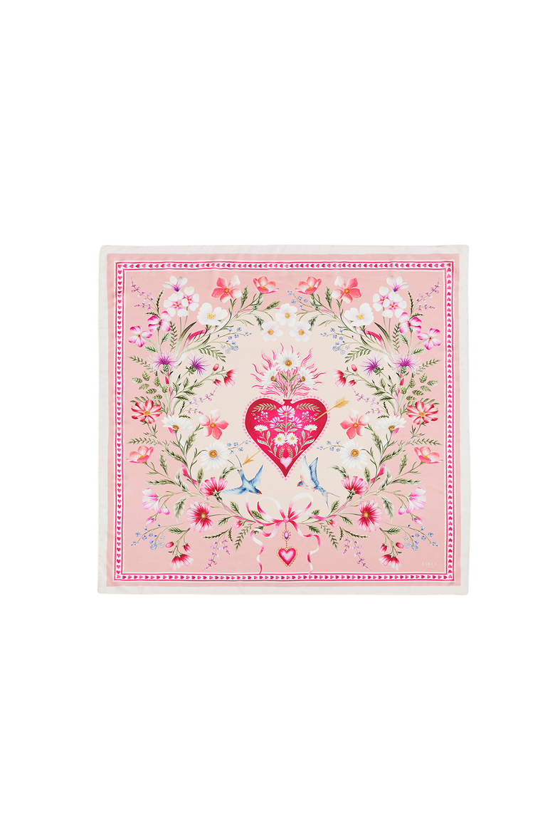 Penelope Story Square Scarf, Main, color, Light/Pastel Pink