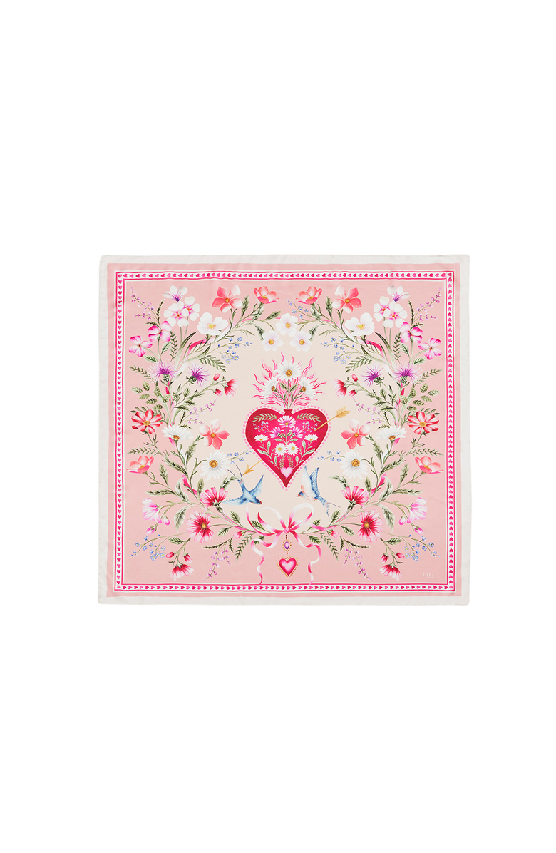 Fable England Penelope Story Square Scarf, Main, color, Light/Pastel Pink