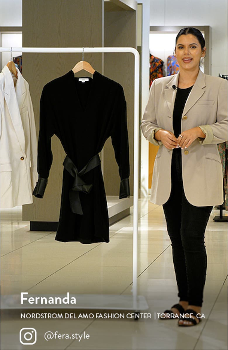 Long Sleeve Recycled Wool Blend Dress, sales video thumbnail