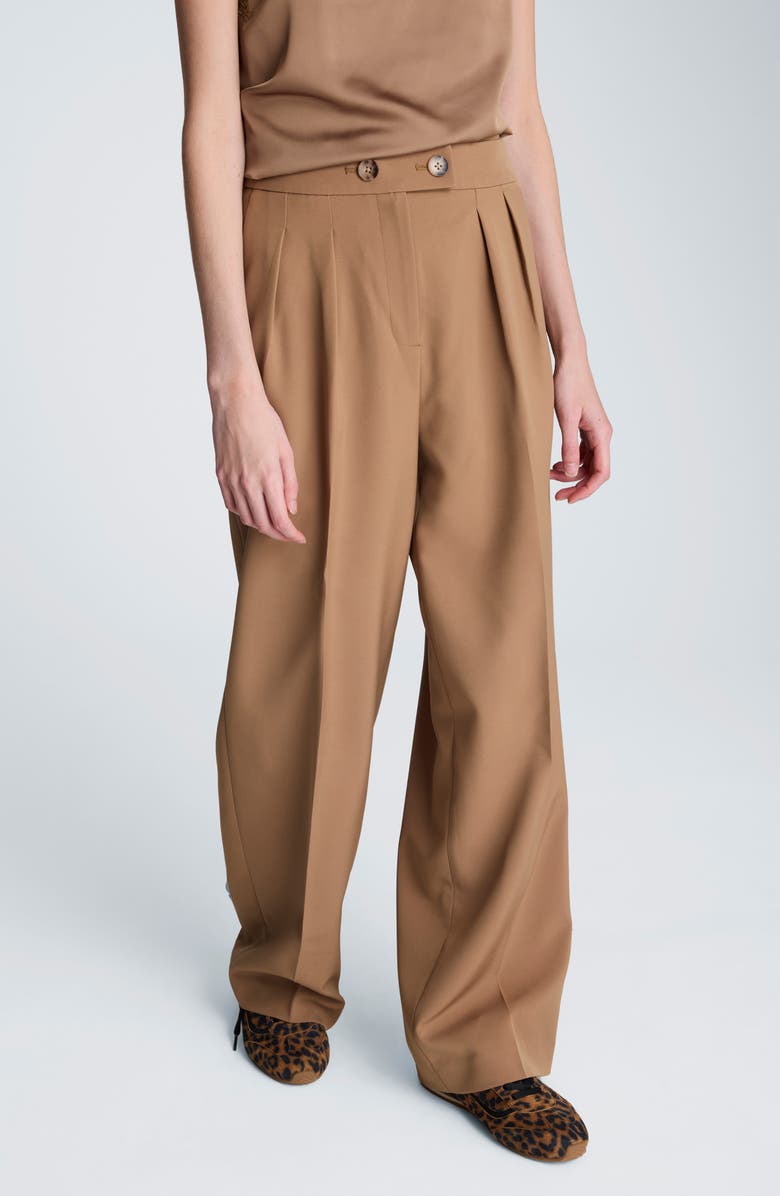 Kenneth Cole Pleated Mid Rise Wide Leg Pants, Alternate, color, 