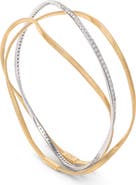 Marco Bicego Set of 3 18K Gold Marrakech Diamond Bangle Bracelets