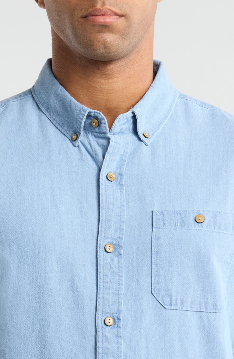 Roark Scholar Organic Cotton Chambray Button-Down Shirt, Alternate, color, Bleached