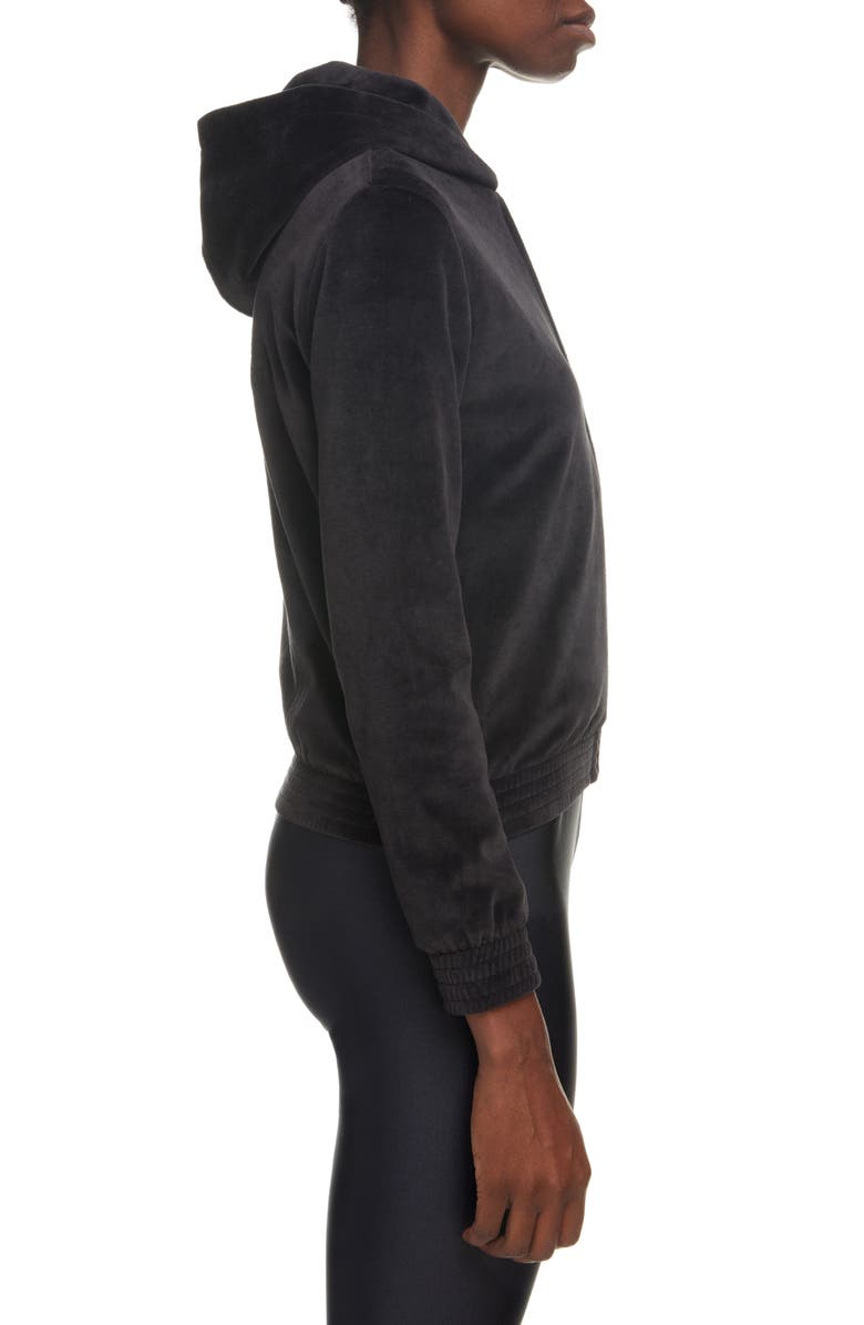 Balenciaga Hotel Logo Shrunken Velour Jacket, Alternate, color, 