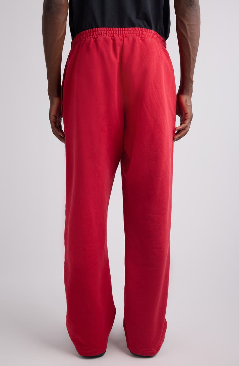 Balenciaga Big B Cursive Logo Embroidered Dry Fleece Sweatpants, Alternate, color, Red/ Black
