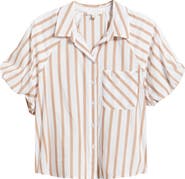 beachlunchlounge Biance Bubble Sleeve Button-Up Top