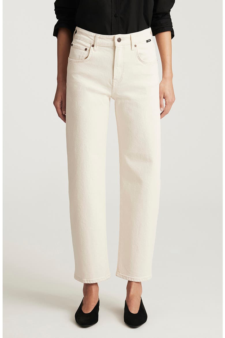 Nica High Waist Barrel Jeans, Main, color, BEIGE