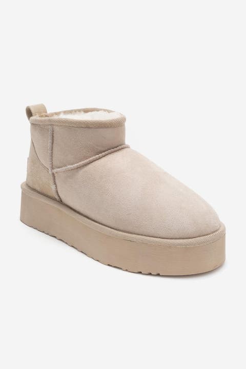 Havana Leather Platform Ankle Boot