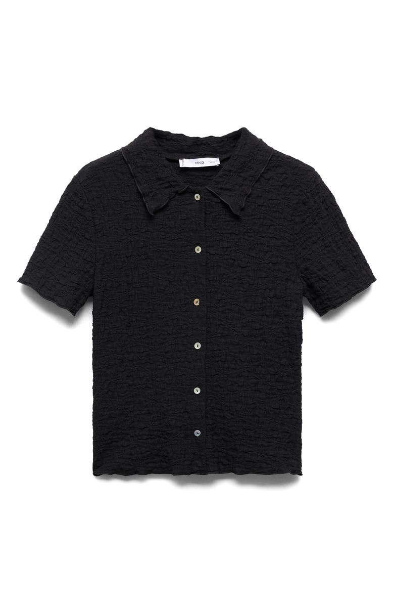 MANGO Fidela Textured Button-Up Shirt, Alternate, color,