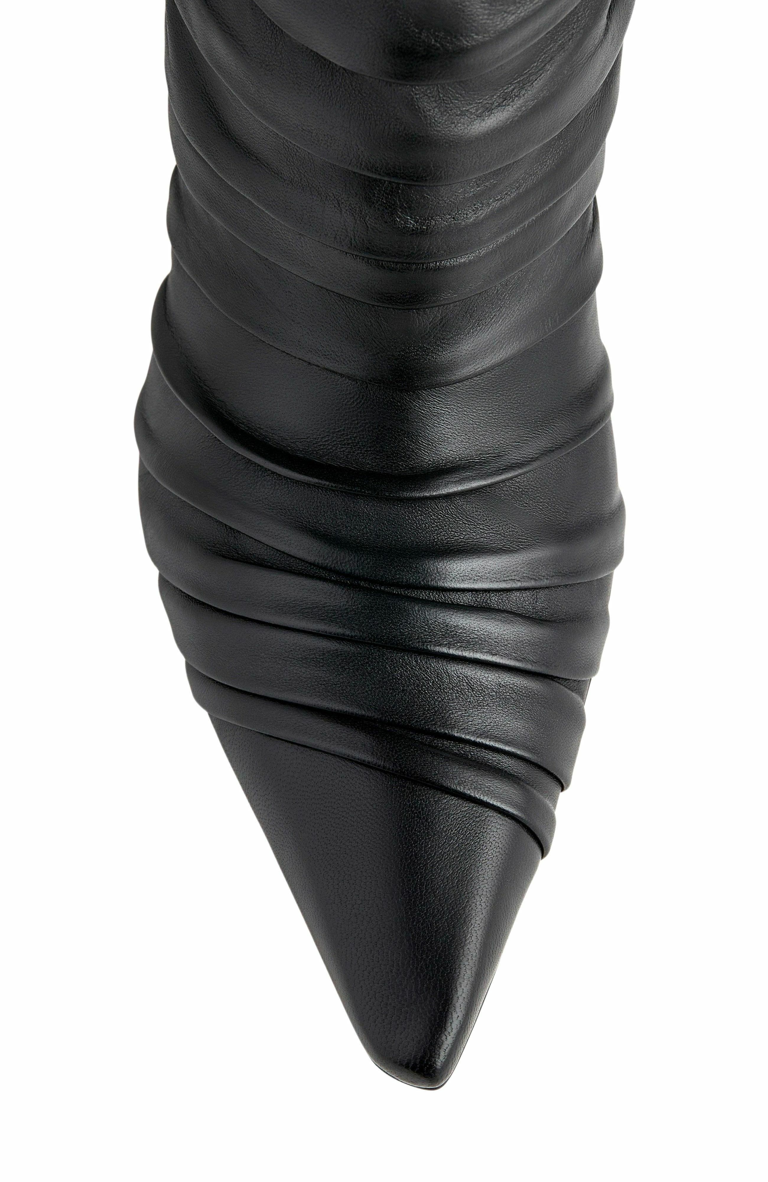 Neil J. Rodgers Plisse Knee Boot, Alternate, color, Black Nappa