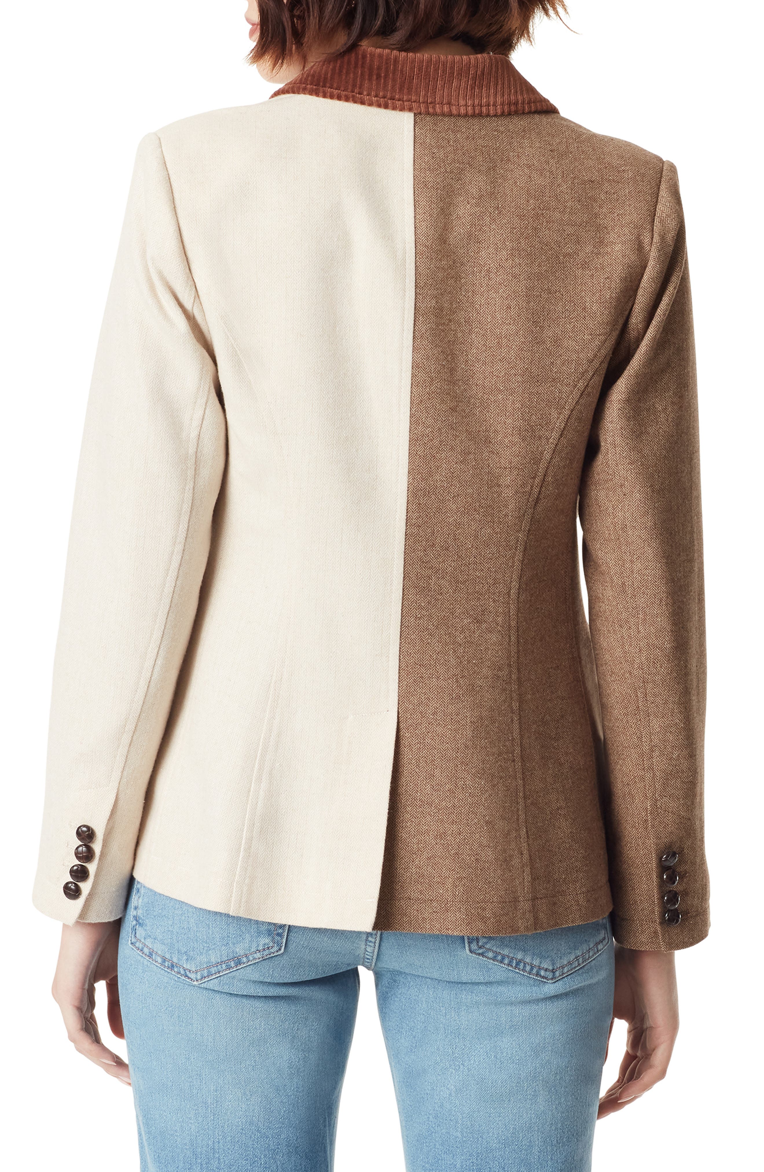 Imogen Colorblock Herringbone Double Breasted Blazer - image 2