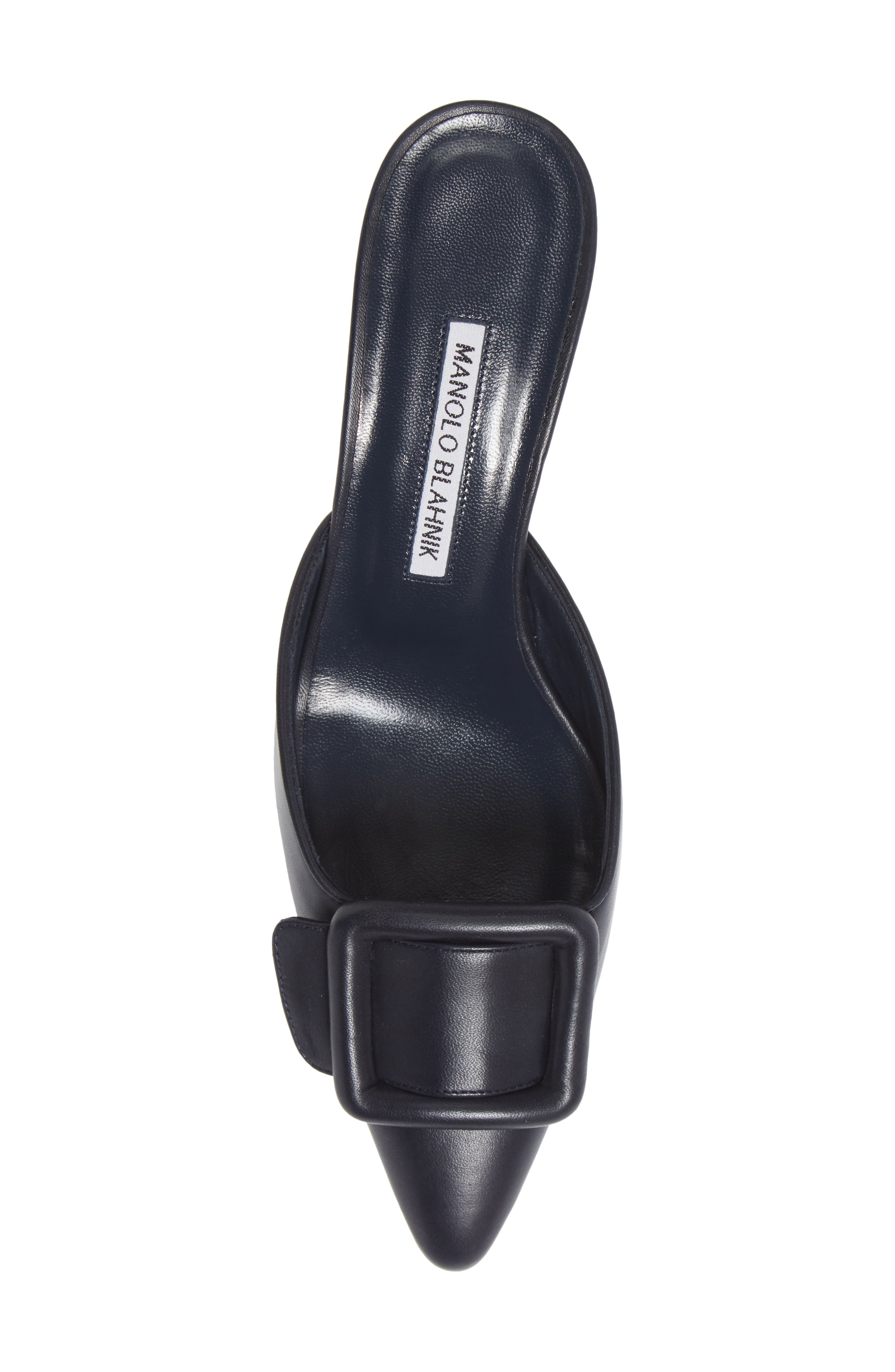 Maysale Buckle Pointed Toe Mule, Alternate, color, NAVY