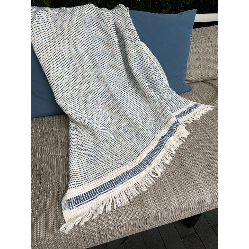 Anaya Waffle Striped Turkish Cotton Bath Towel