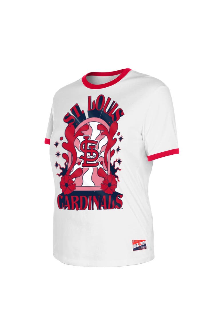 Women's New Era White St. Louis Cardinals Oversized Ringer T-Shirt, Alternate, color, White