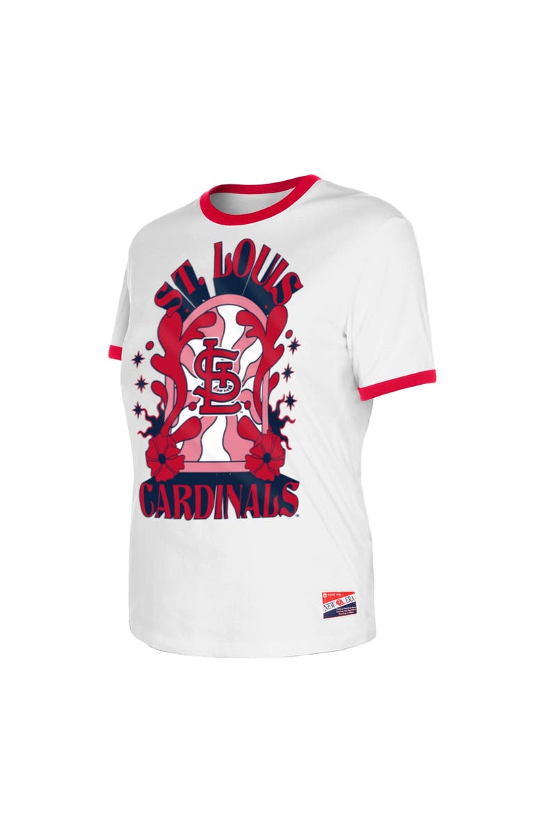 New Era Women's New Era White St. Louis Cardinals Oversized Ringer T-Shirt, Alternate, color, White