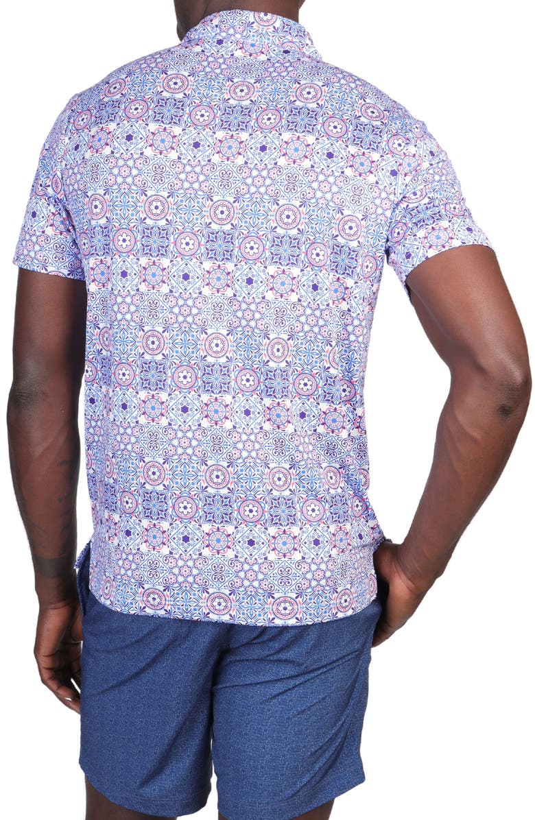 TailorByrd Medallion Performance Polo, Alternate, color, Blue/ White Dove