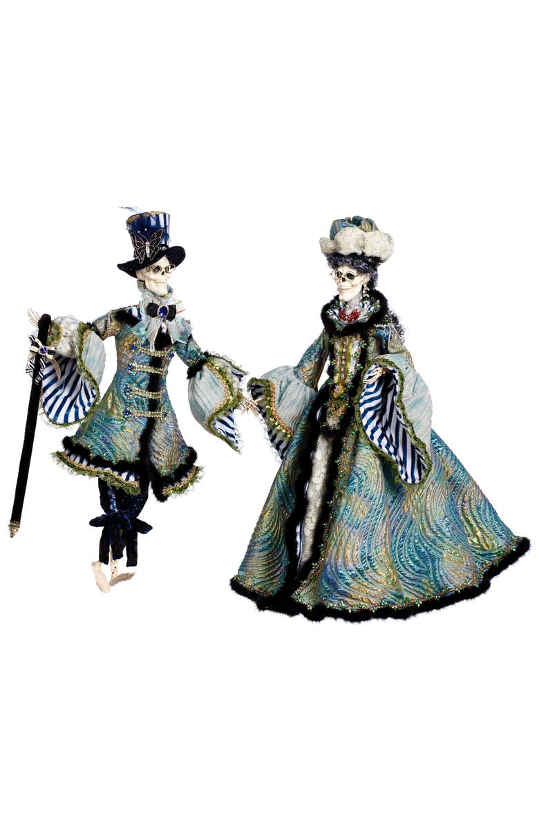Mark Roberts Blue Wave Skeleton, Large , Set of 2, Main, color, Teal