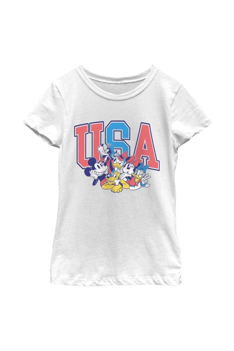 Girl's Mickey & Friends The Best American Friends  Graphic T-Shirt, Main, color, White
