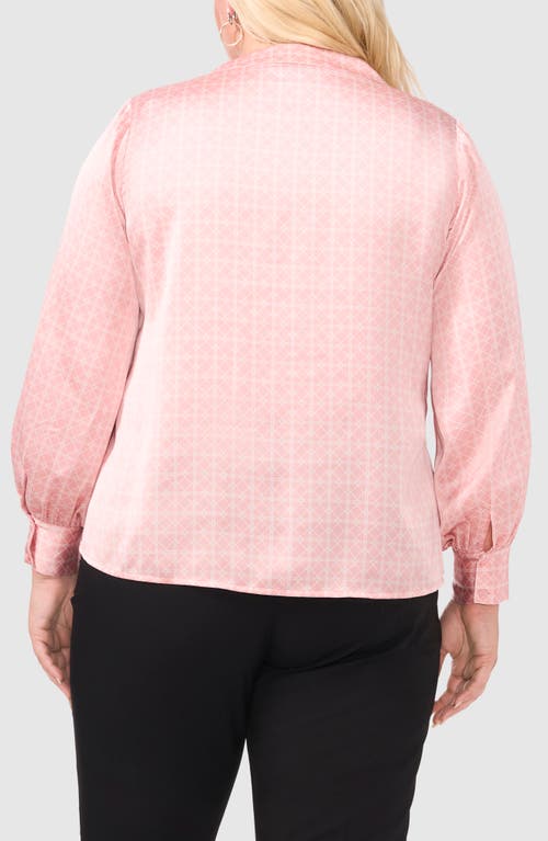 Halogen ® Collarless Satin Button-up Shirt In Bridal Rose