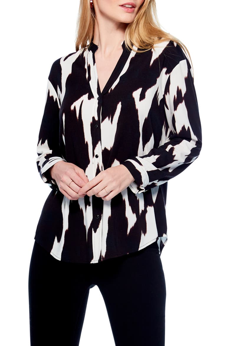 Monochrome Mood Live In Blouse, Main, color, BLACK MULTI