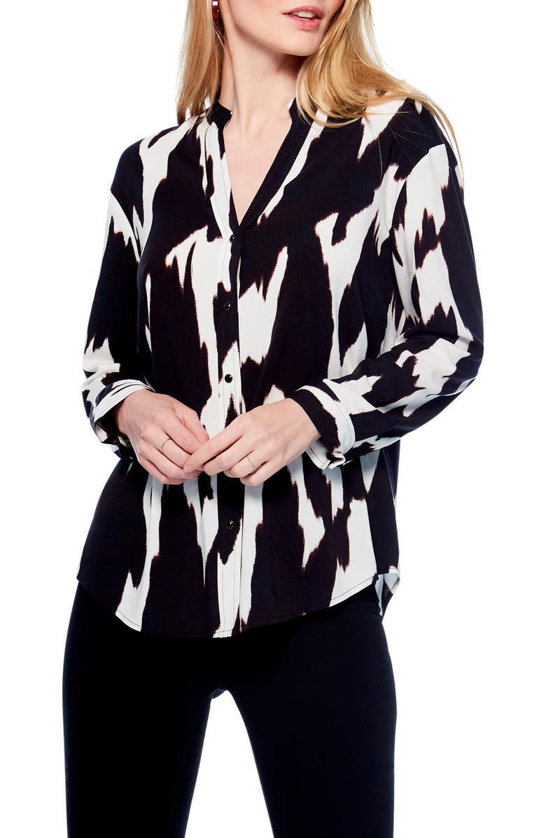 NIC+ZOE Monochrome Mood Live In Blouse, Main, color,