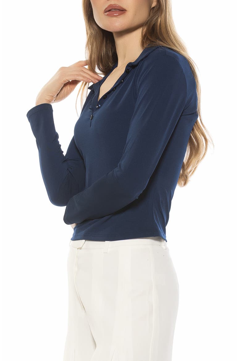 Marlo Long Sleeve Polo, Alternate, color, NAVY