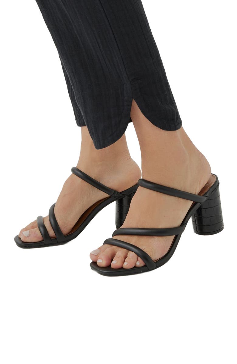 Pact Organic Coastal Double Gauze Tapered Pull-On Pant, Alternate, color, Black