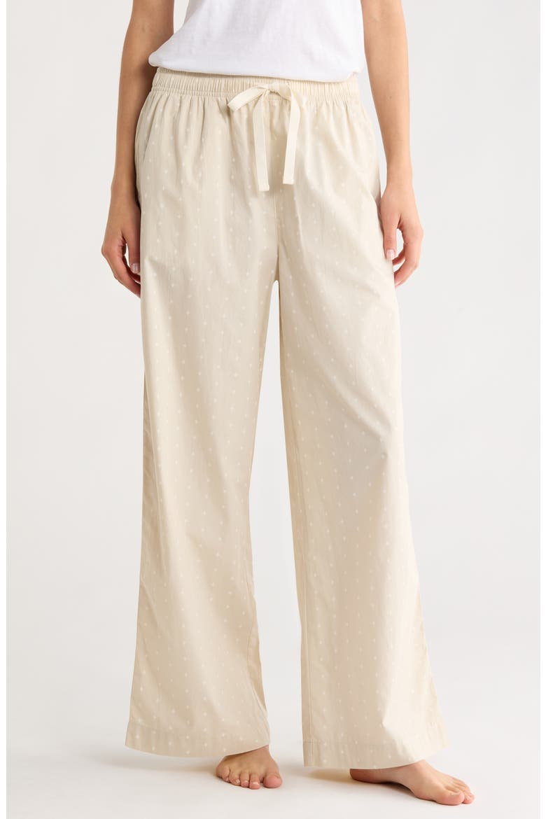 Cotton Poplin Pajama Pants, Main, color, BEIGE ZENA GEO
